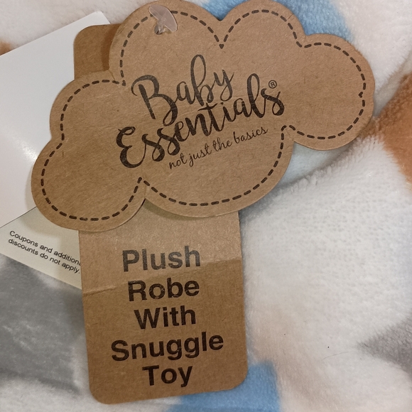 Baby‎ Essentials 2 Piece Set Bath Robe & Snuggle Toy Lovey. Robe 0-9 Months. NWT - Picture 9 of 9